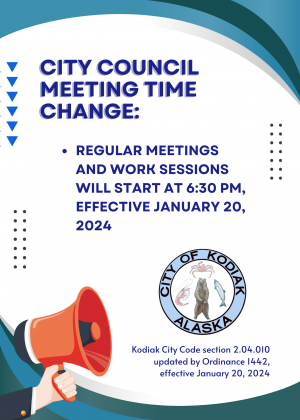Beginning January 23, 2024, City Council Work Sessions and Regular Meetings will begin at 6:30 p.m., per Ordinance 1442